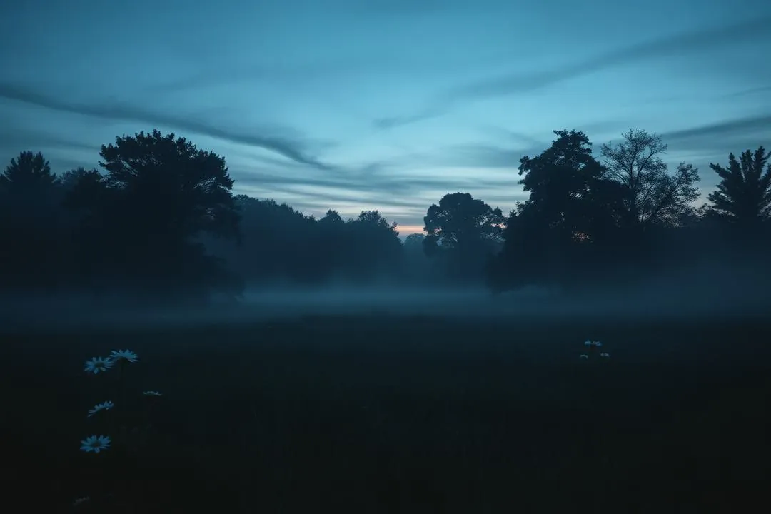 A sunlit meadow stretching toward the horizon — the place beyond the crossing